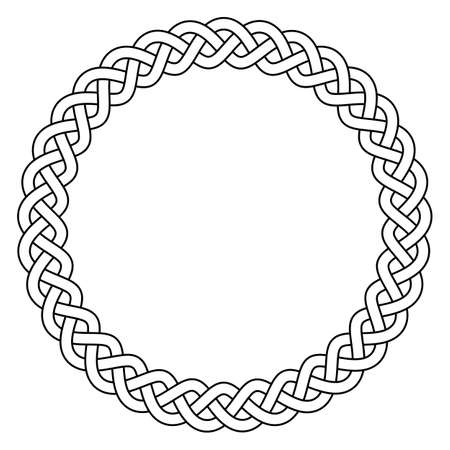 Ring with Celtic knot in black on a isolated white background. Abstract illustration of an celtic symbol.のイラスト素材