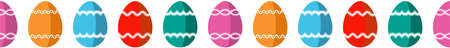 Seamless Happy Easter Egg set on white isolated background. So single useable.のイラスト素材