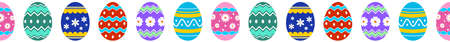 Seamless Happy Easter Egg set on white isolated background. So single useable.のイラスト素材