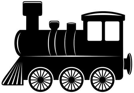 Locomotive. Antique black train.のイラスト素材