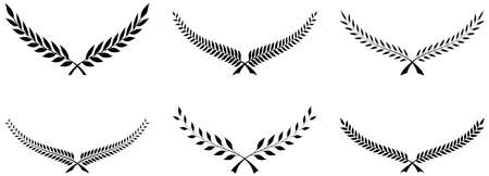 Laurel honor wreath vector on white isolated background.のイラスト素材
