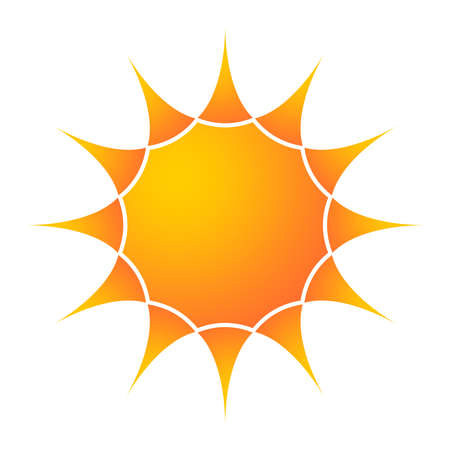 Sun or Sunshine as vector on white isolated background. Sunshine illustration. Power saving symbol.のイラスト素材