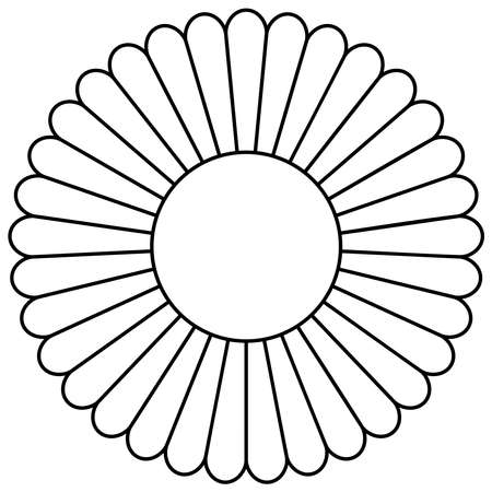 Round symbol with floral greco and roman ornament on isolated white background. Greco Roman vector circle icon in black.のイラスト素材