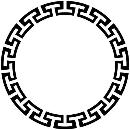 Meander ring with maze look on isolated white background. Seamless maze ring.のイラスト素材