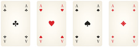 Ace Card Symbol vector with diamonds, spade, clubs and heart. White isolated background. Logo...
