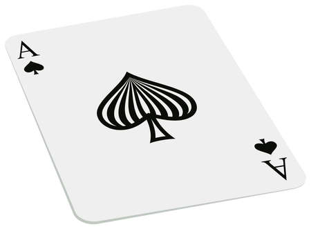 Ace of spades Play Card vector in perspective design. White isolated background. Logo illustration...