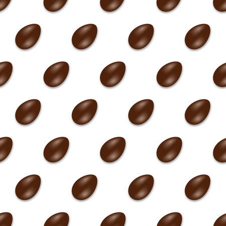 Easter chocolate egg seamless arrangement. Seamless on all four sides. Endless pattern size possible. Possible useable for Happy Easter greeting cards, poster and pattern of cloth.の写真素材