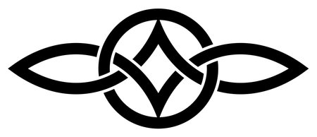 Serch Bythol in black. Celtic symbol. Isolated background. Symbolizes the never ending love between two people. Abstract Middle Age illustration of a Celtic symbol.のイラスト素材