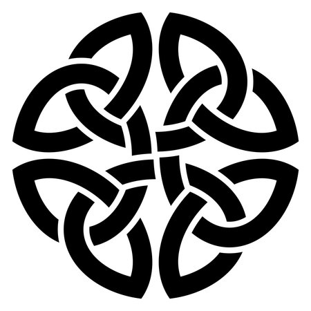 Infinity knot in black. Celtic symbol. Isolated background. Symbolizes eternal connection, deep love, real friendship and rebirth.のイラスト素材