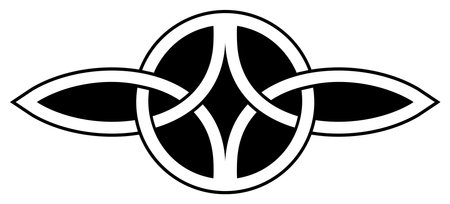 Serch Bythol in black contour. Celtic symbol. Isolated background. Symbolizes the never ending love between two people.のイラスト素材
