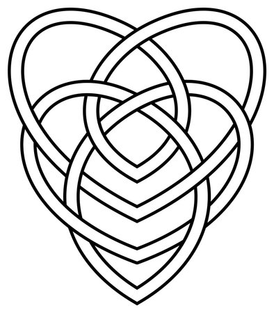 Motherhood knot in black. Symbolizes the enduring love between mother and child. Celtic symbol in black outline. Also symbol in Christianity for the Madonna and Child.のイラスト素材