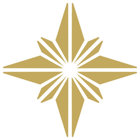 Christmas star abstract vector in gold. Isolated background. Christmas Symbol for Jesus birth. Useable for background, wall paper, invitation, calendar, greeting cards etc.のイラスト素材