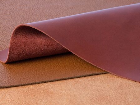 Different natural leather textures samples