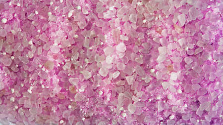 Cosmetic salt crystals background or pattern. Beauty concept