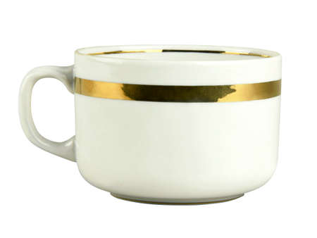 White porcelain empty cup isolated on white backgroundの写真素材