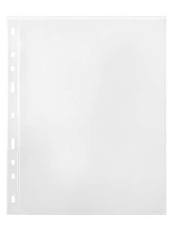 file or multifora. Plastic stationery bag to store and protect paper documents with perforations on one side for connectionの写真素材