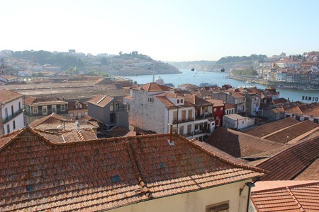 View over the red roofs of Portoの写真素材