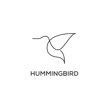 hummingbird / colibri line logo icon designsのイラスト素材