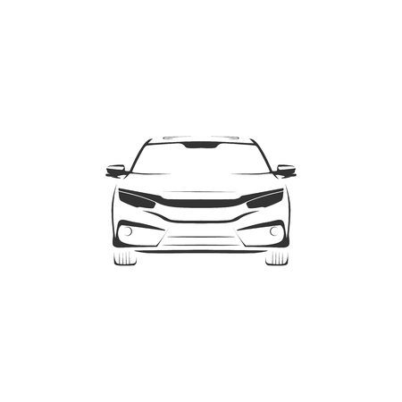 Car symbol logo template, stylized vector silhouetteのイラスト素材
