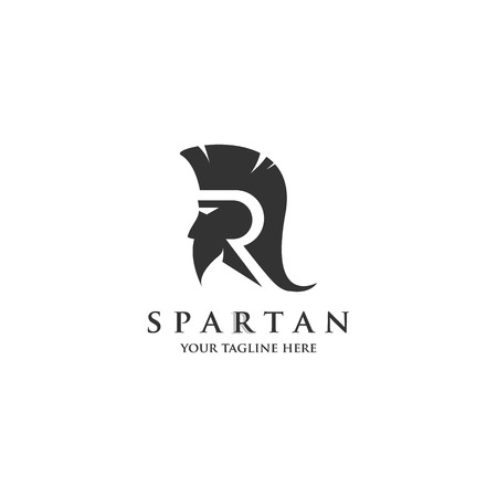 Initial vector R logo in Spartan Logo Vector, Sparta Logo Vector, Spartan Helmet Logoのイラスト素材