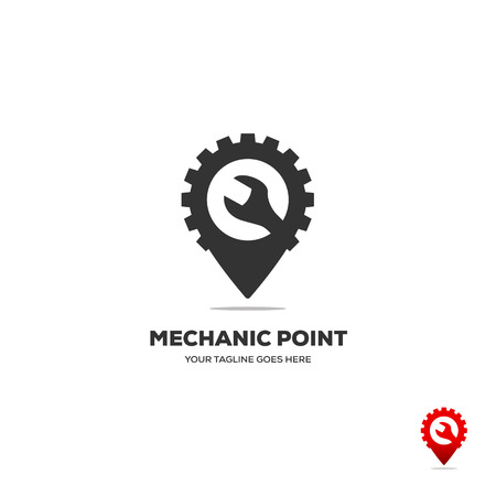 gear and wranch Map Location Navigation Logo Designのイラスト素材