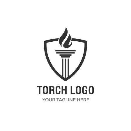 Elegant Luxury Torch Flame logo design inspiration -のイラスト素材