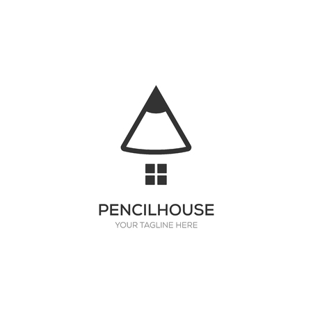 Abstract Pencil Arrow logo template with a windows icon. Vector business iconのイラスト素材