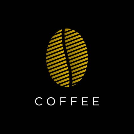 coffee seed line art logo designのイラスト素材