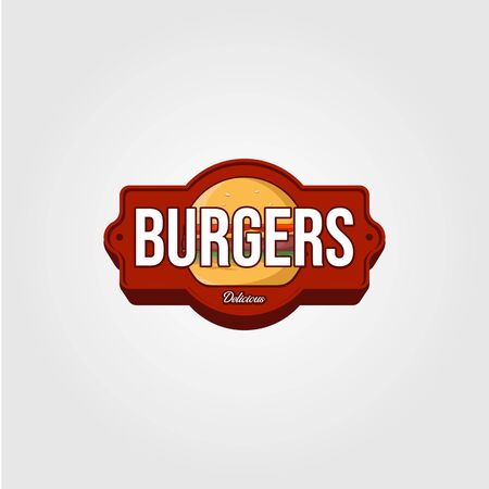 vintage burger logo or signs for food companyのイラスト素材