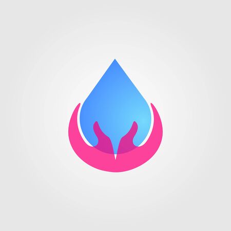 water drop care save icon hand vector designsのイラスト素材