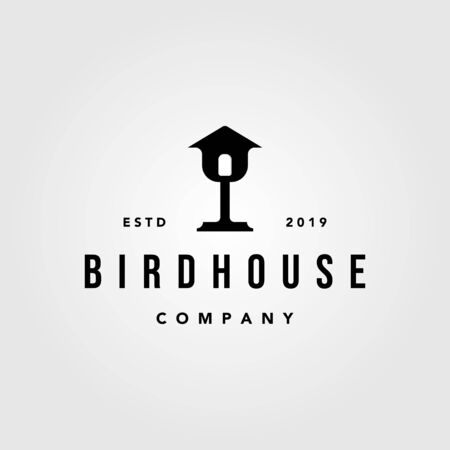 vintage bird house home mortgage architecture logo vector designのイラスト素材