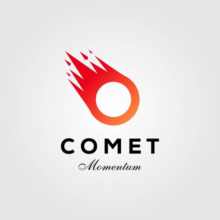 letter O comet meteor logo vector icon illustration designのイラスト素材