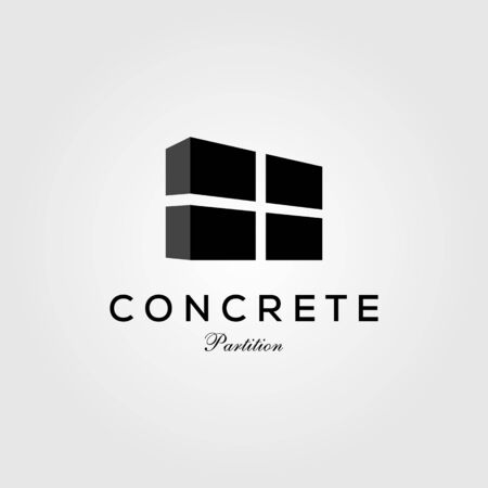 concrete partition exposed wall panel logo vector icon illustrationのイラスト素材