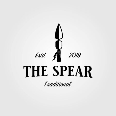 traditional spear head arrow vintage logo design illustrationのイラスト素材