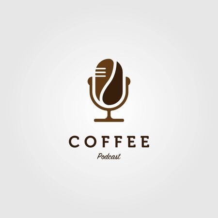 coffee podcast radio logo icon vector illustration designのイラスト素材