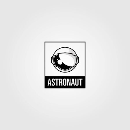 vintage astronaut helmet space travel logo vector t shirt label badge design illustrationのイラスト素材