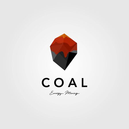 coal mining logo melting hot fire vector illustration designのイラスト素材
