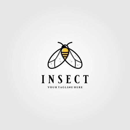 Little Insect Flies or bee logo vector illustration designのイラスト素材