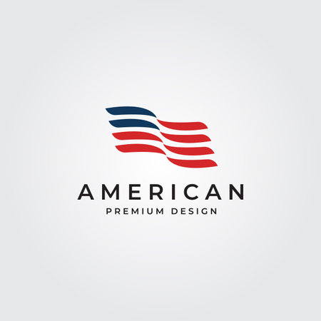 american flag logo minimalist symbol vector illustration designのイラスト素材