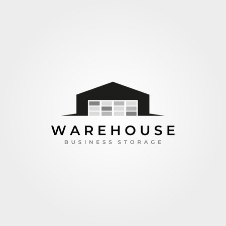 vintage warehouse logo vector illustration designのイラスト素材