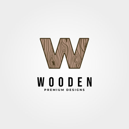 wood work logo letter w vintage vector symbol illustration designのイラスト素材