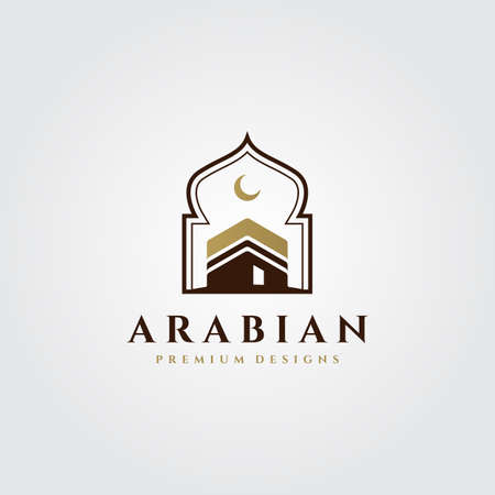 kaaba logo vector symbol minimal illustration designのイラスト素材