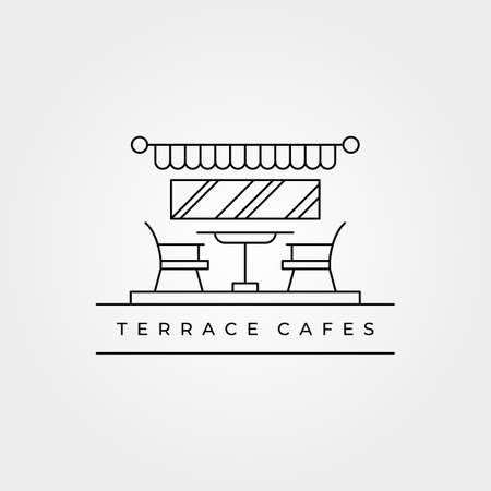 terrace icon line art logo vector minimalist illustration designのイラスト素材