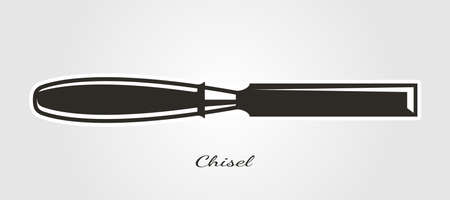 isolated chisel vector symbol for carpentry woodworker illustration design