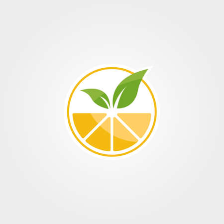 abstract orange juice logo vector design, nature fresh drink symbol illustration designのイラスト素材