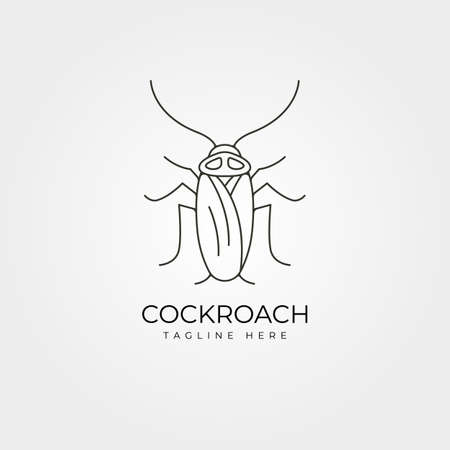 Cockroach insect line art logo vector symbol illustration designのイラスト素材