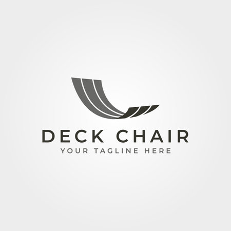 abstract deck chair logo vector illustration design, deck chair minimalist logoのイラスト素材