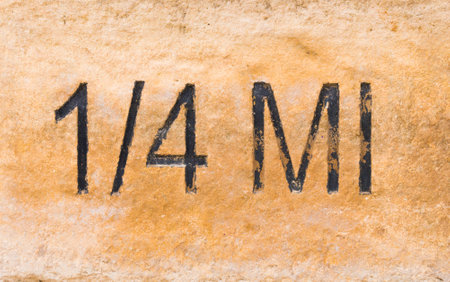 limestone 1/4 mile trail markerの写真素材