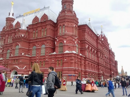 State Historical Museum on Red Square in Moscow.のeditorial素材