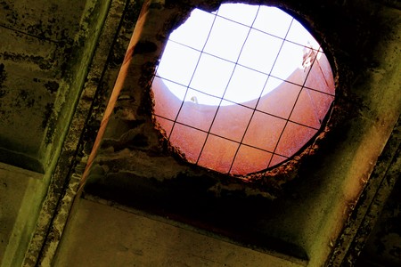 Inside an old abandoned building of a warehouse for mineral fertilizers in June 2017, Arsenyevo,...